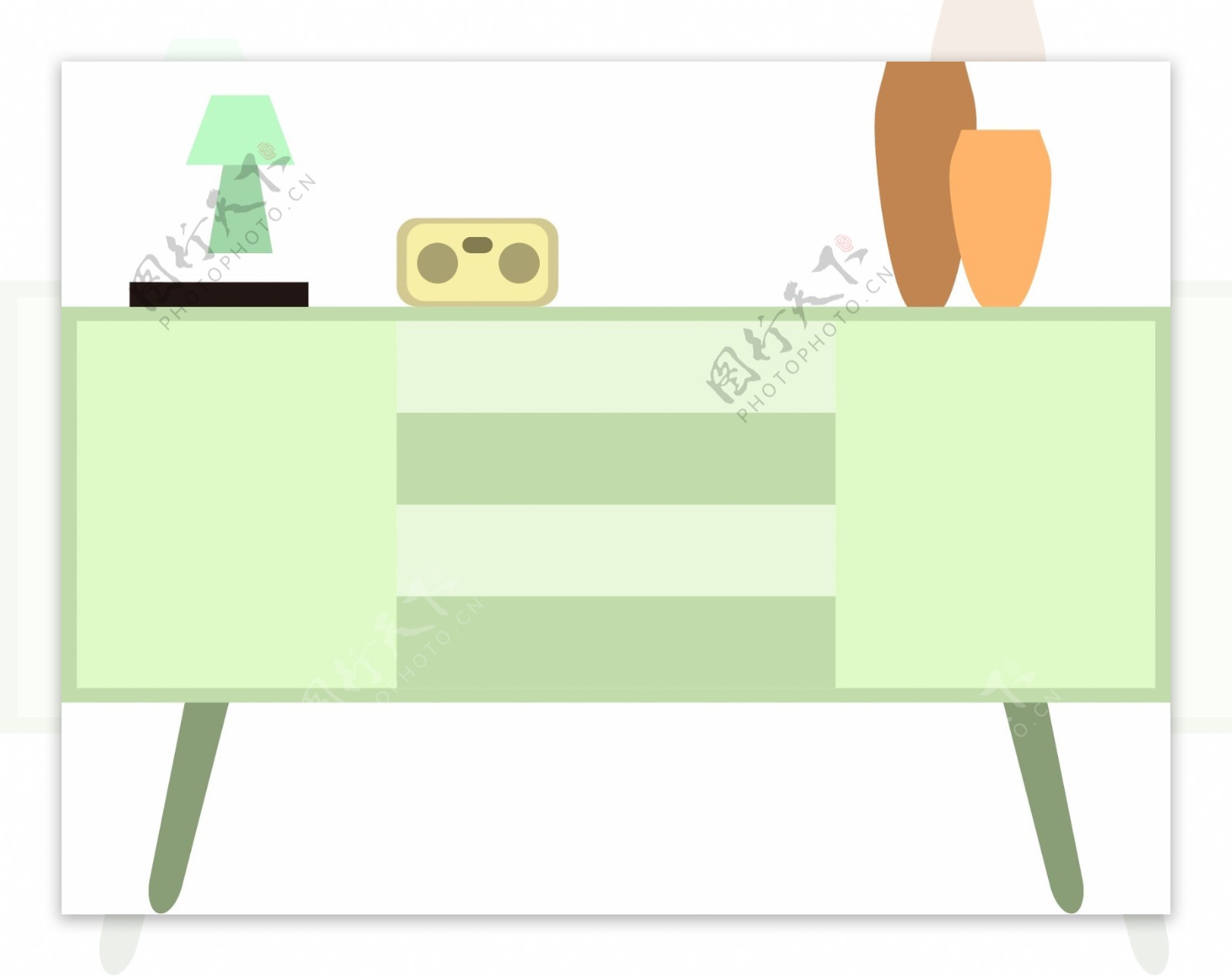 绿色长条桌家具