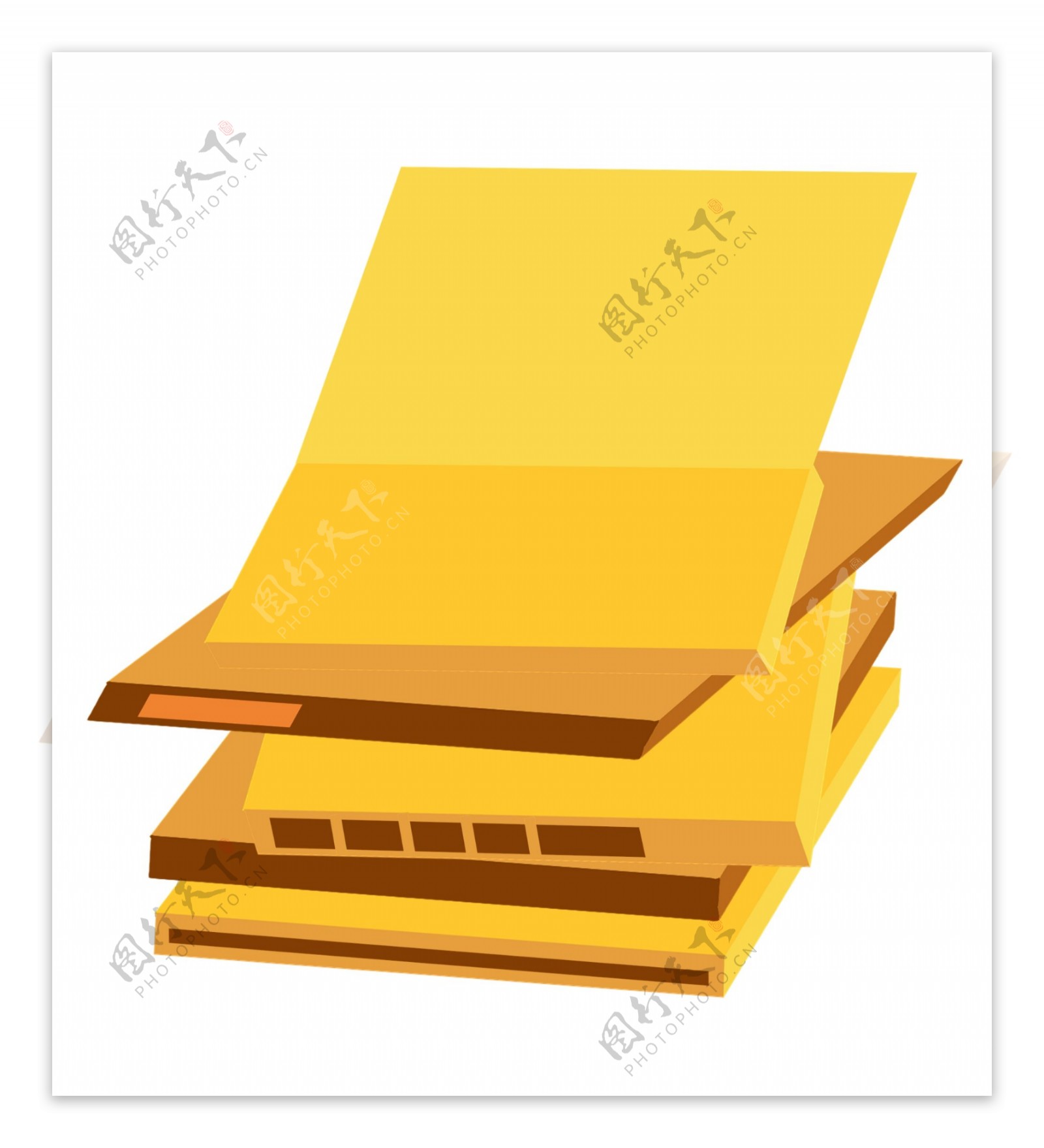 黄色书本书堆