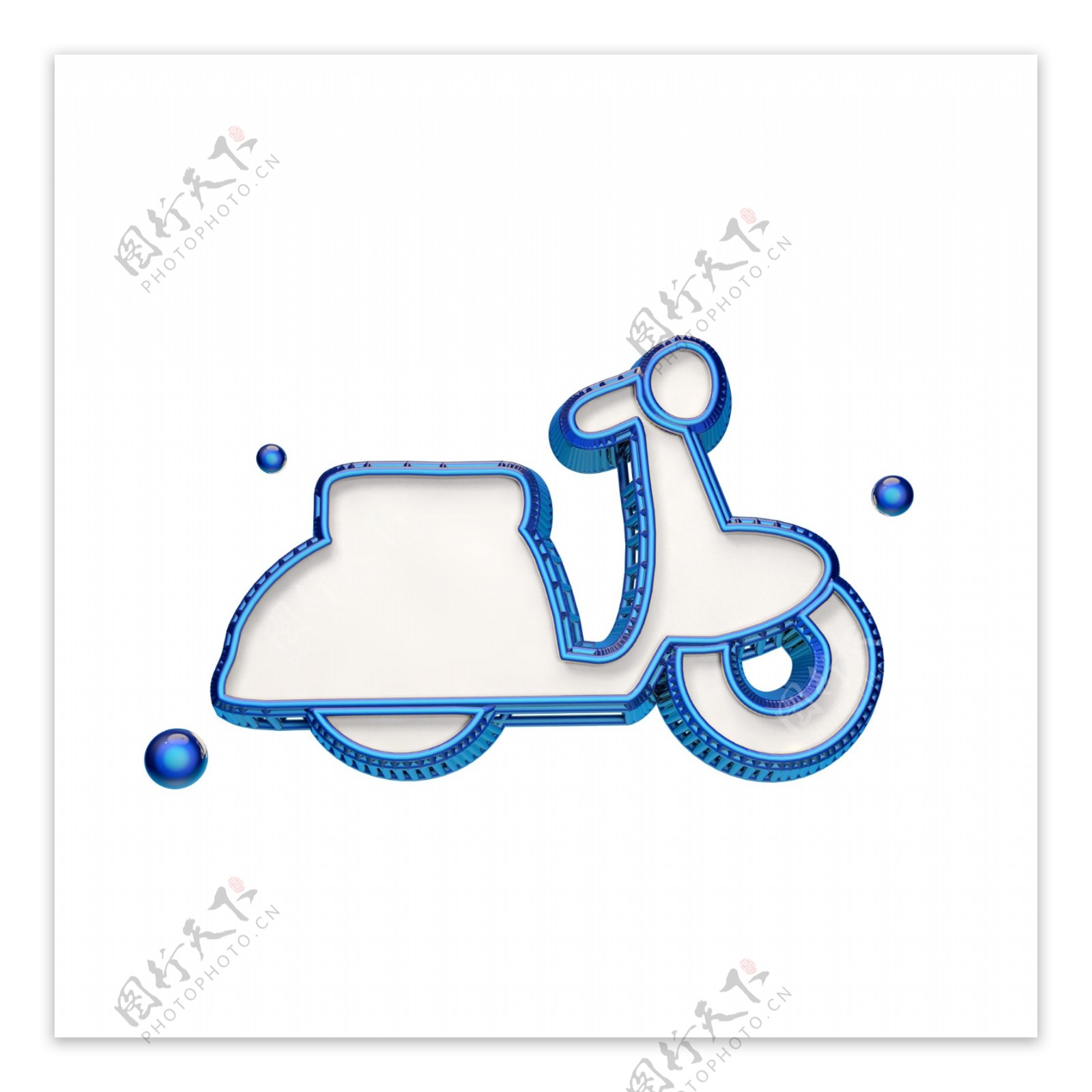 立体电动摩托车图标