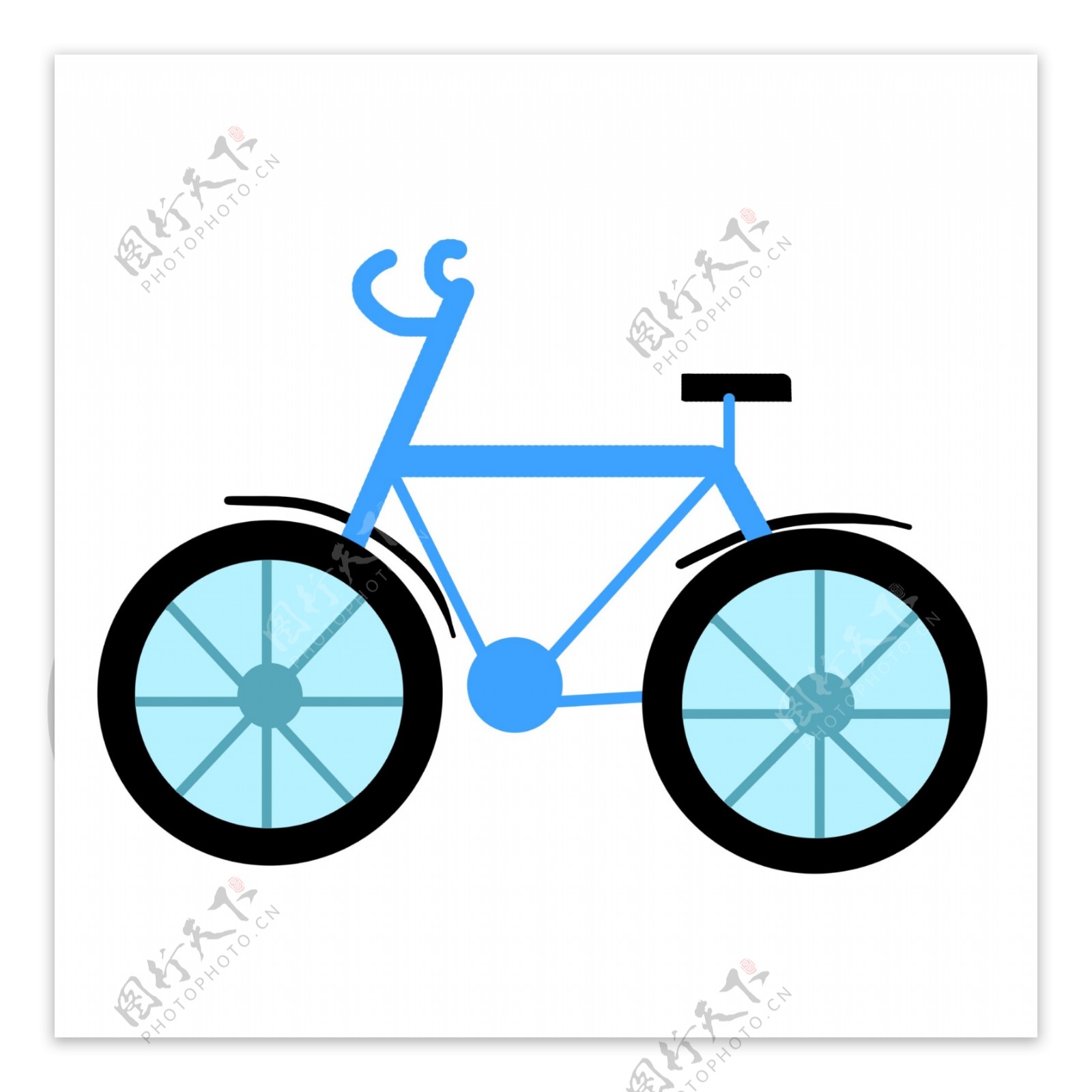 蓝色交通自行车