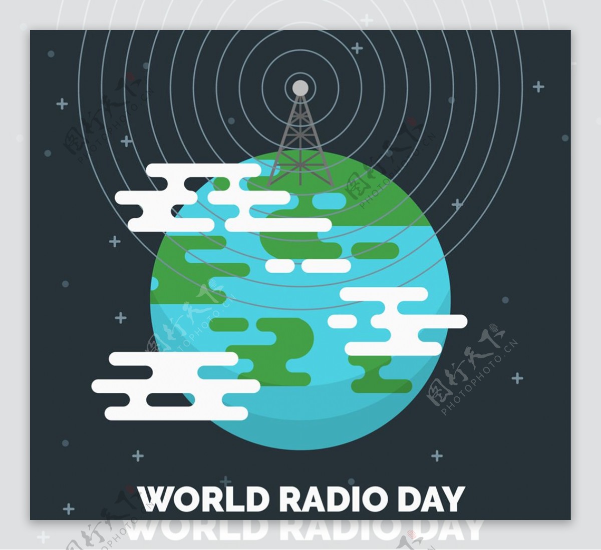 创意世界广播日的广播电视发射塔