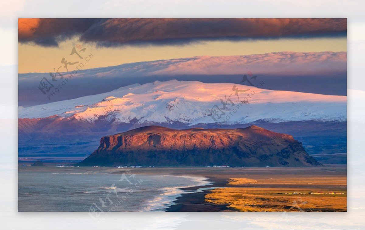 唯美冰岛夕阳风景