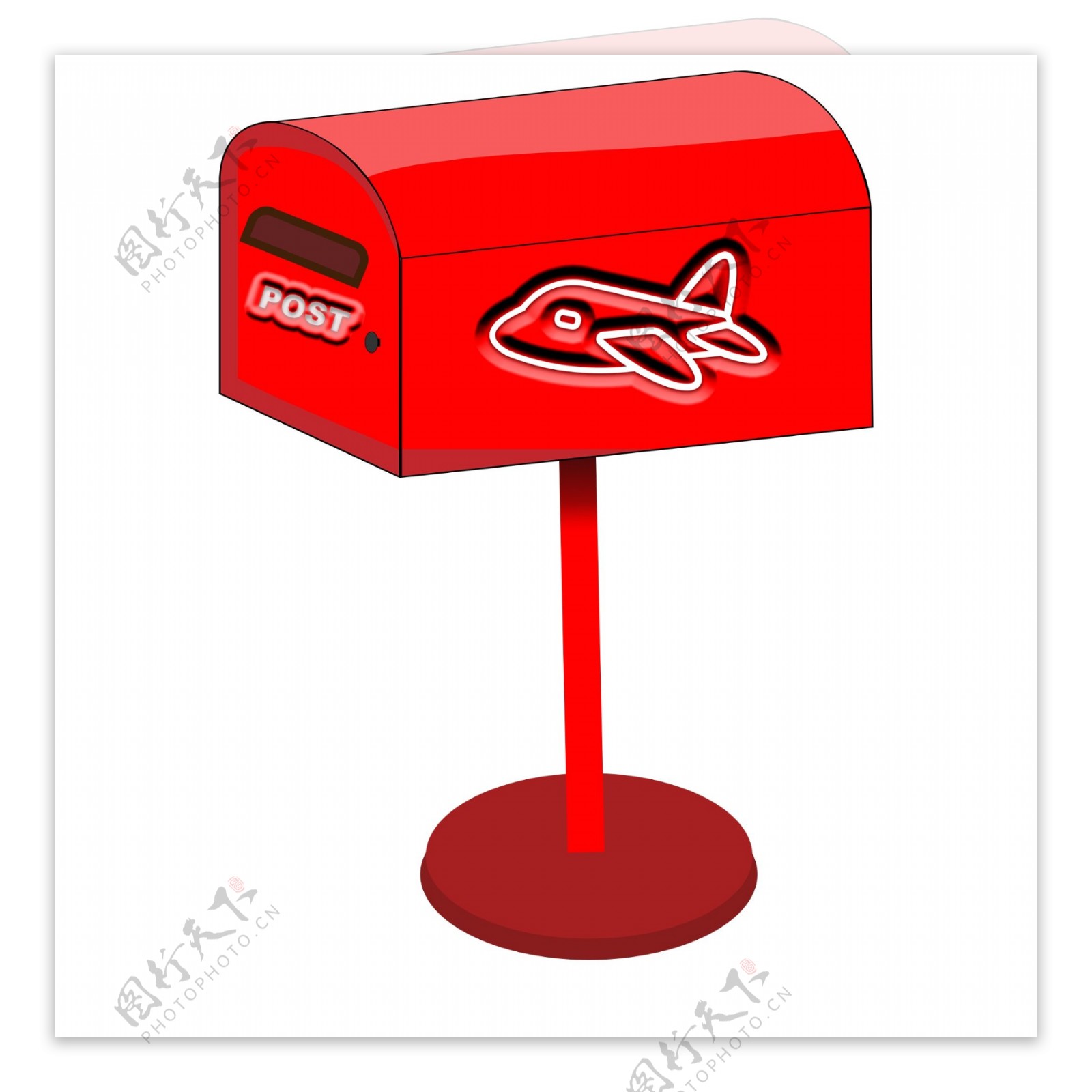 世界邮政日红色创意邮箱