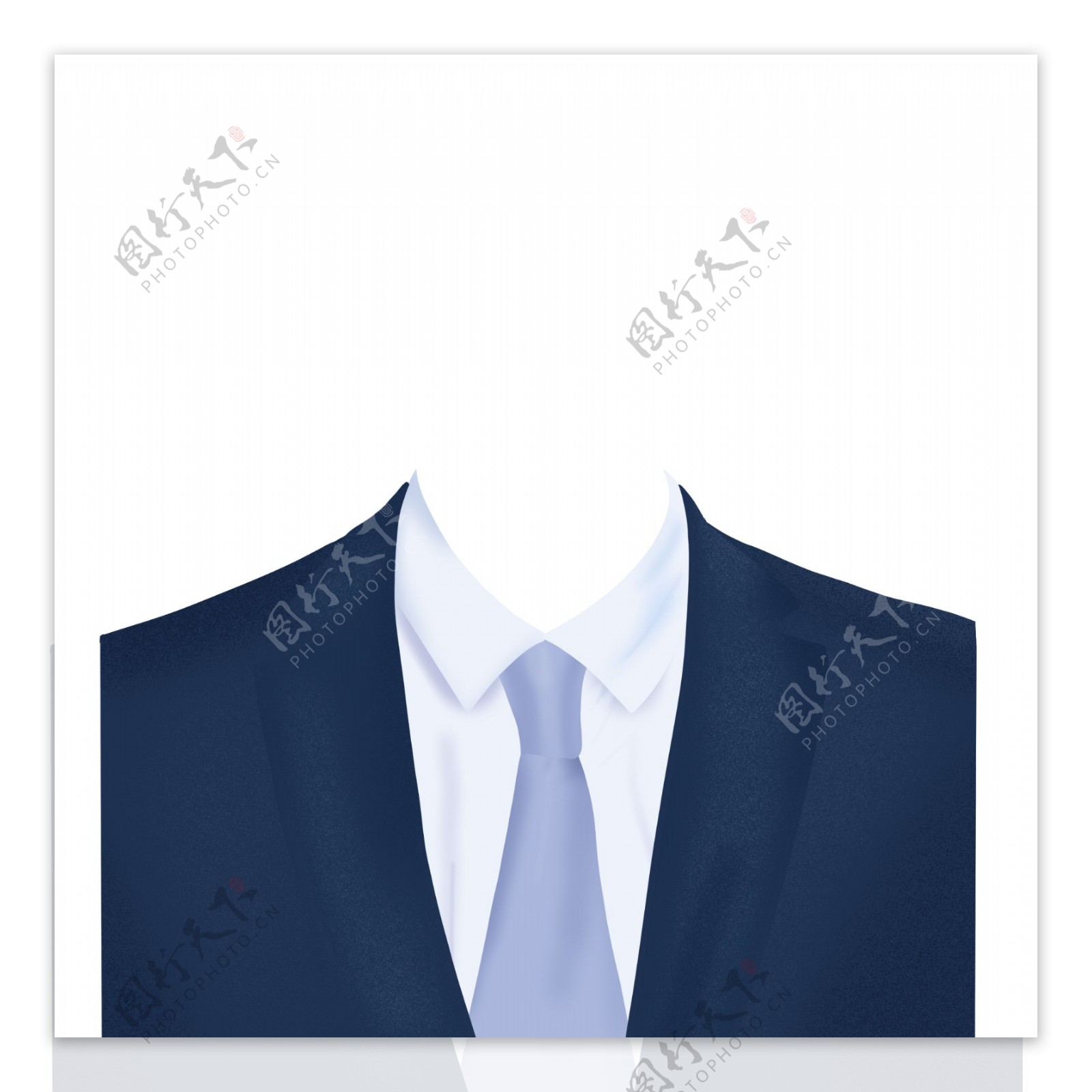 商务深色西装白衬衫紫色领带单人证件照模板