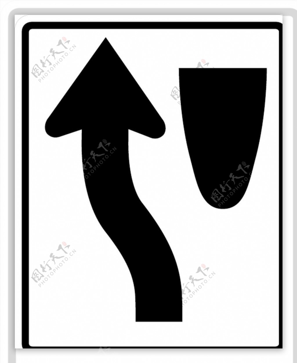 交通图标系列左侧绕行图标