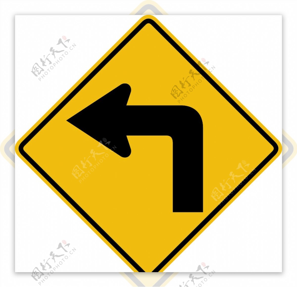 外国交通图标向左拐弯指示