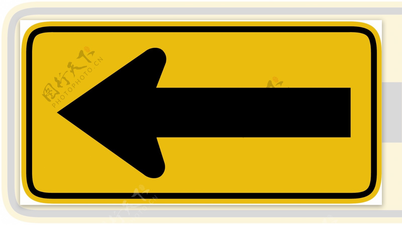 外国交通图标向左箭头标识