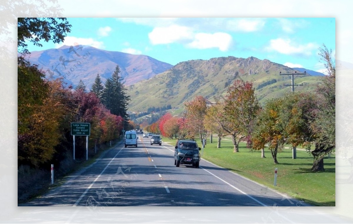 新西兰南岛秋季自然风景