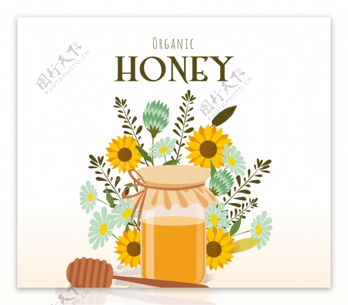 蜂蜜背景与花卉