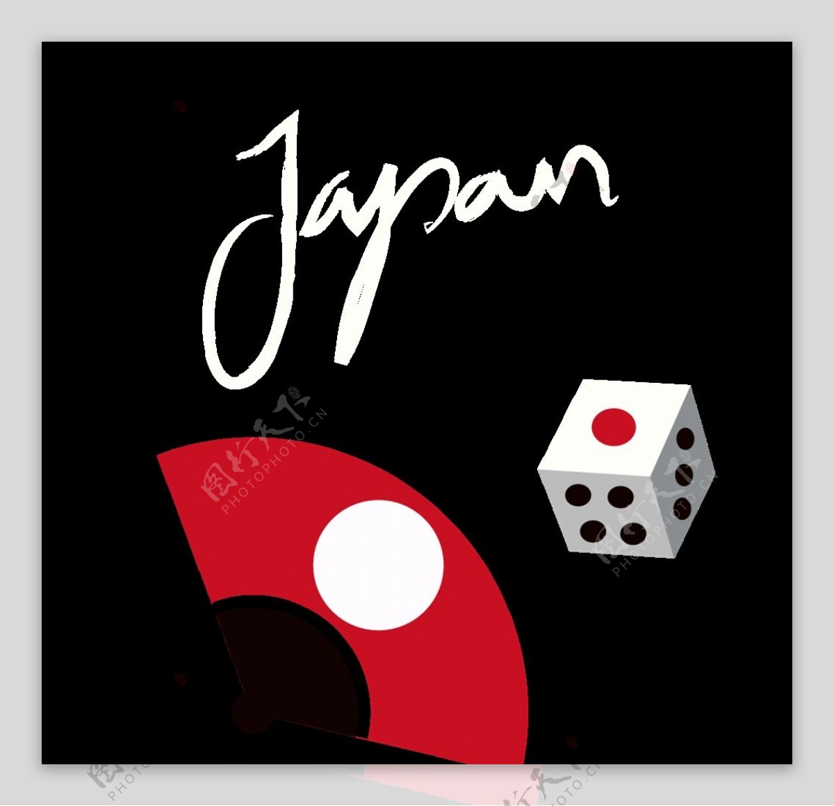日本旅游设计骰子扇子