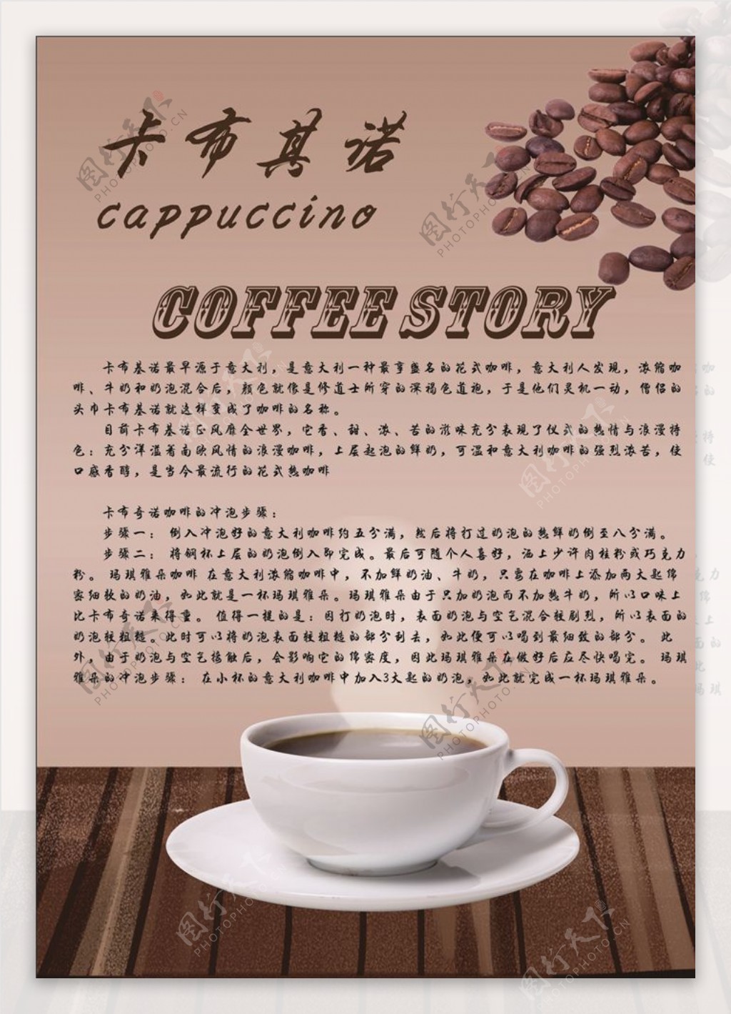 卡布基诺咖啡海报