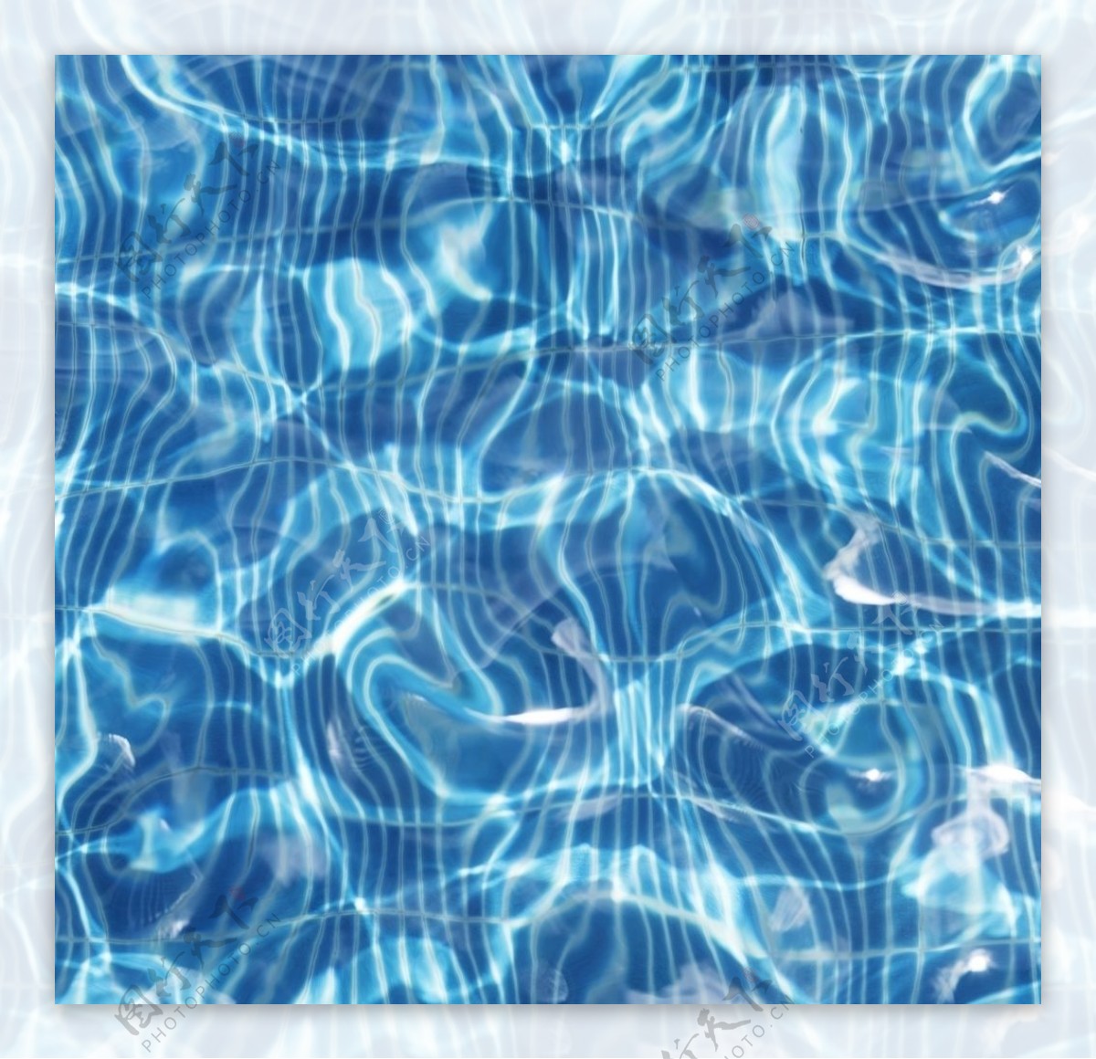 蓝色和白色游泳池瓦片纹理