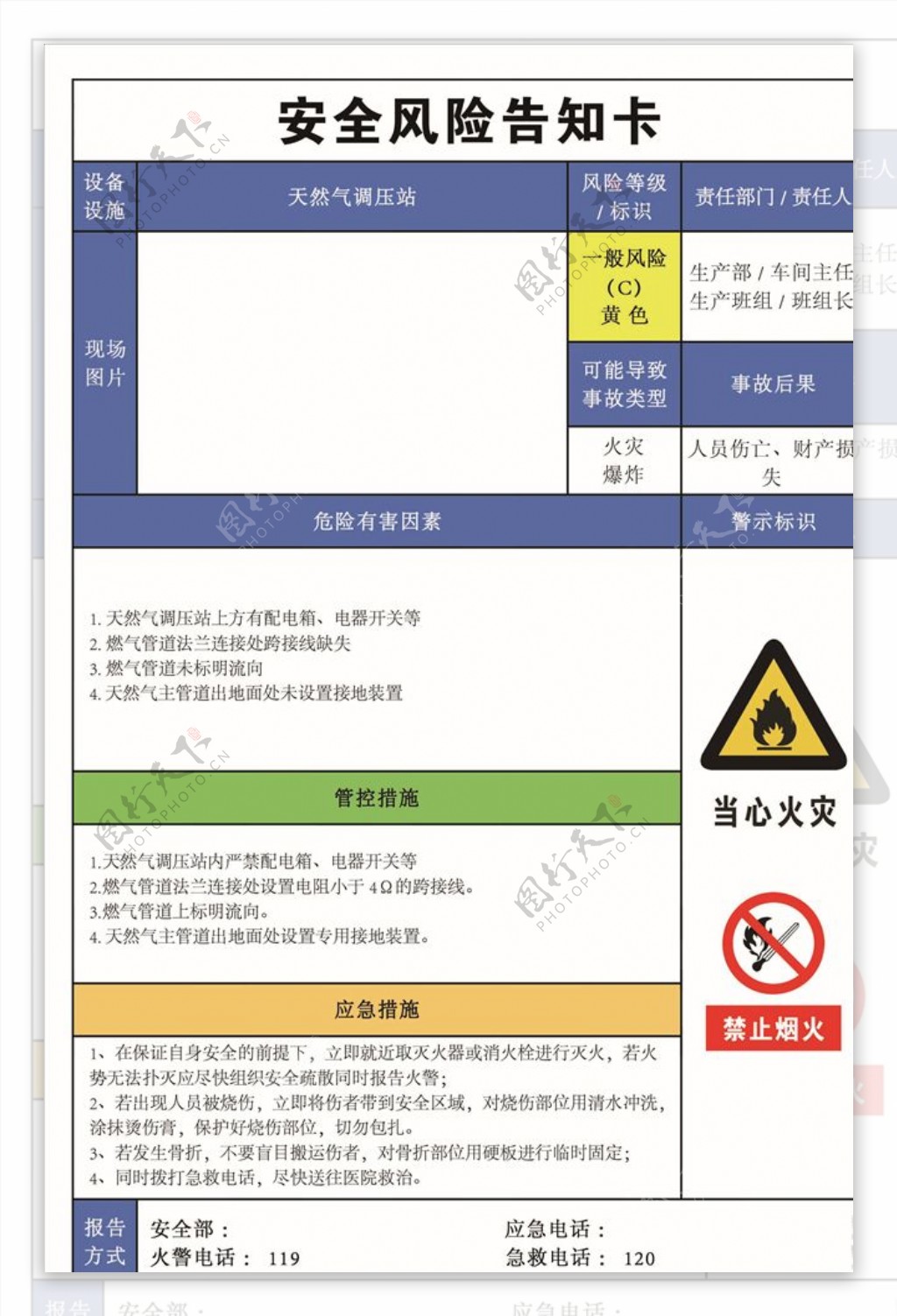 风险告知卡