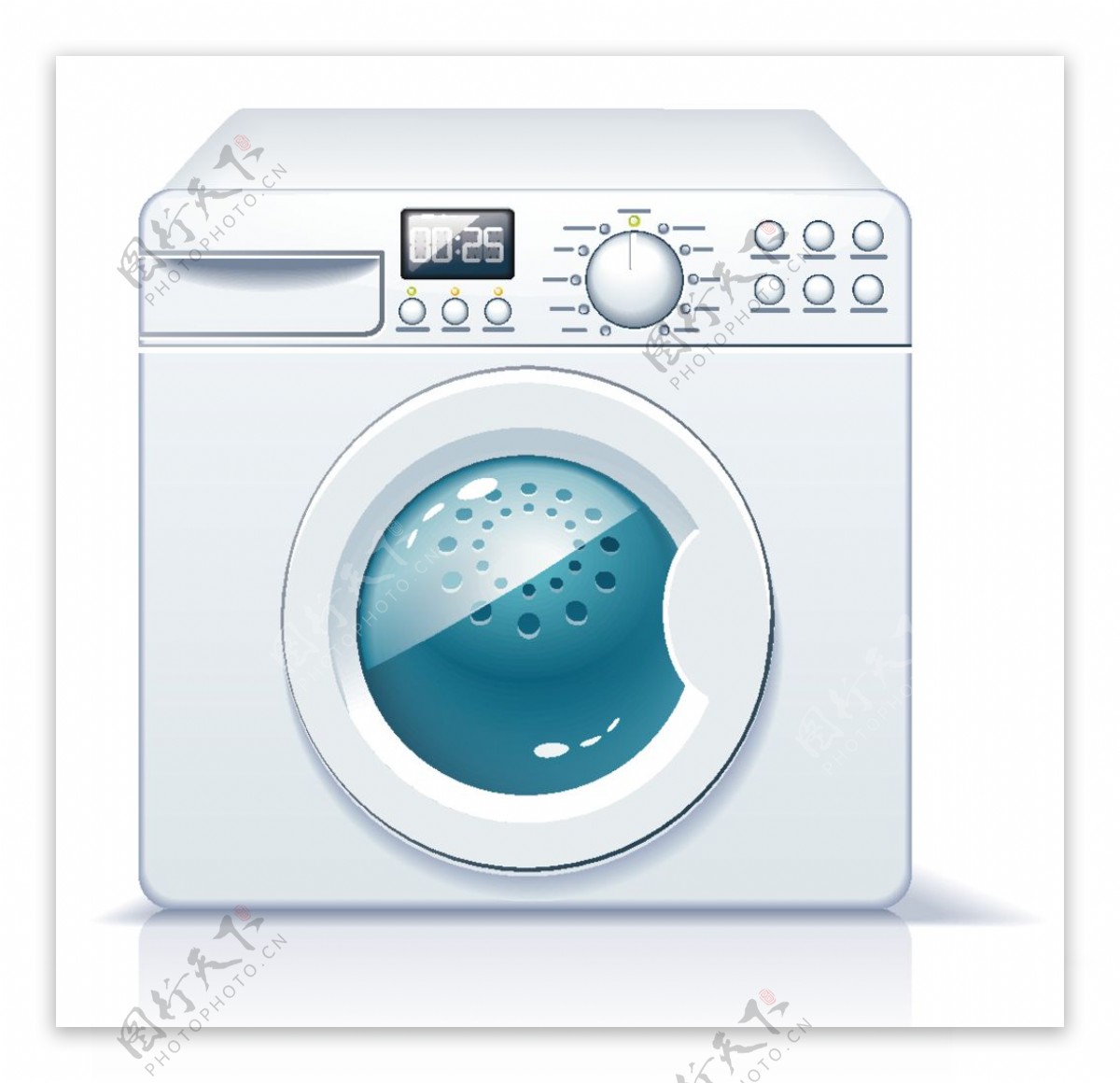 滚筒洗衣机插画