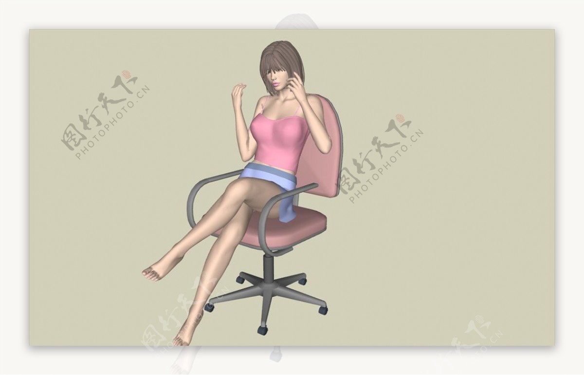 坐椅子的女人模型