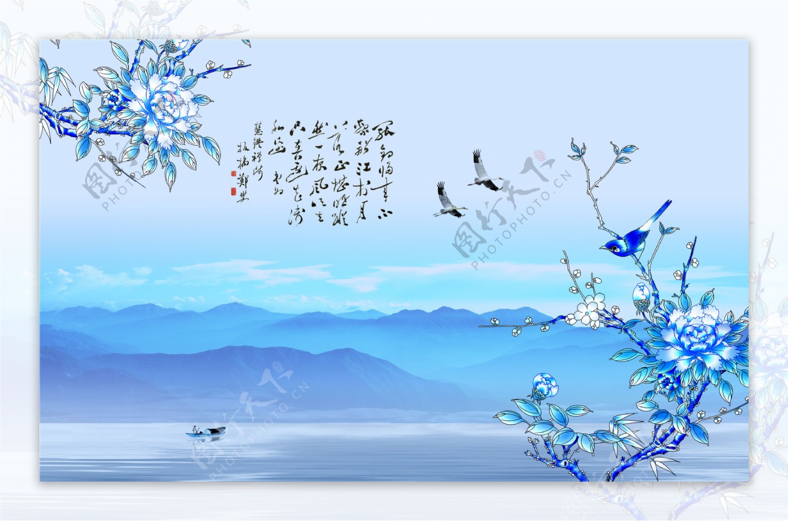 新中式装饰画背景墙