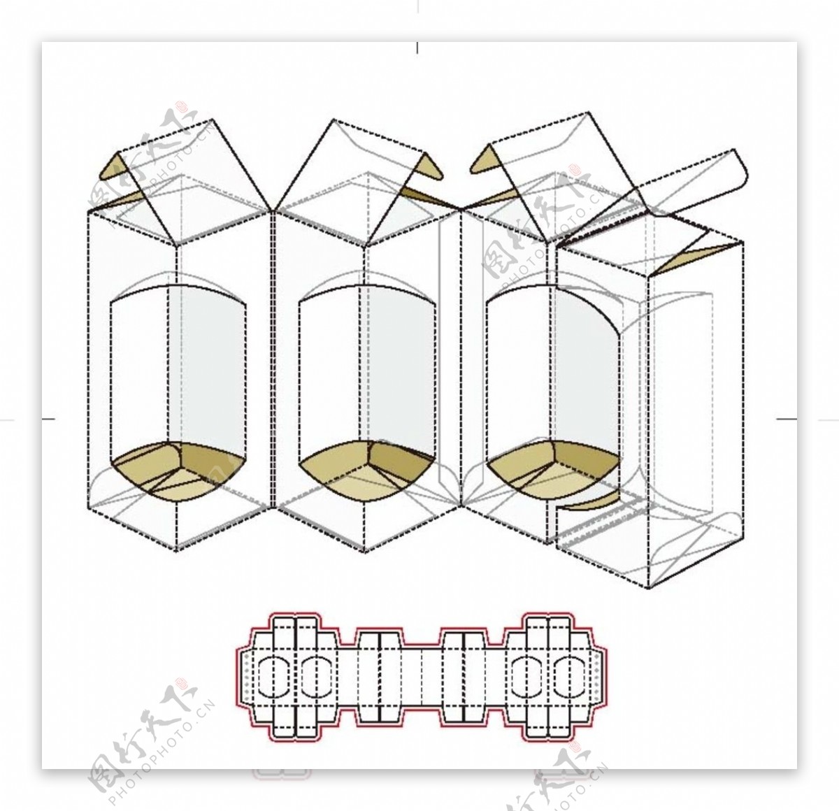 纸盒包装布局刀线图