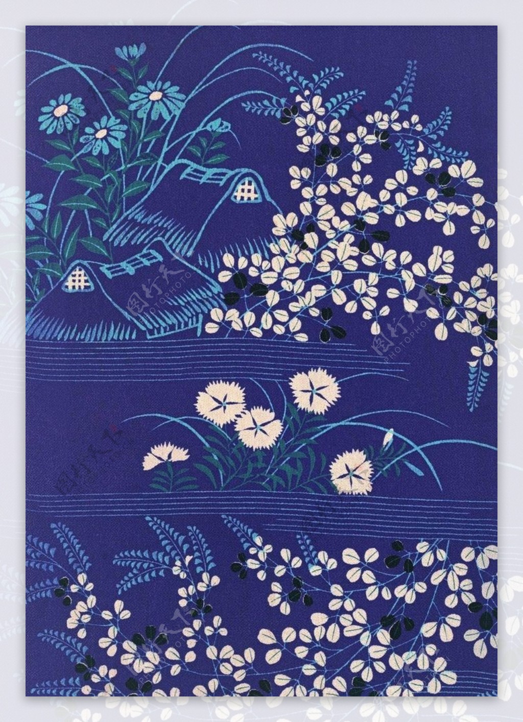 日式花纹布纹