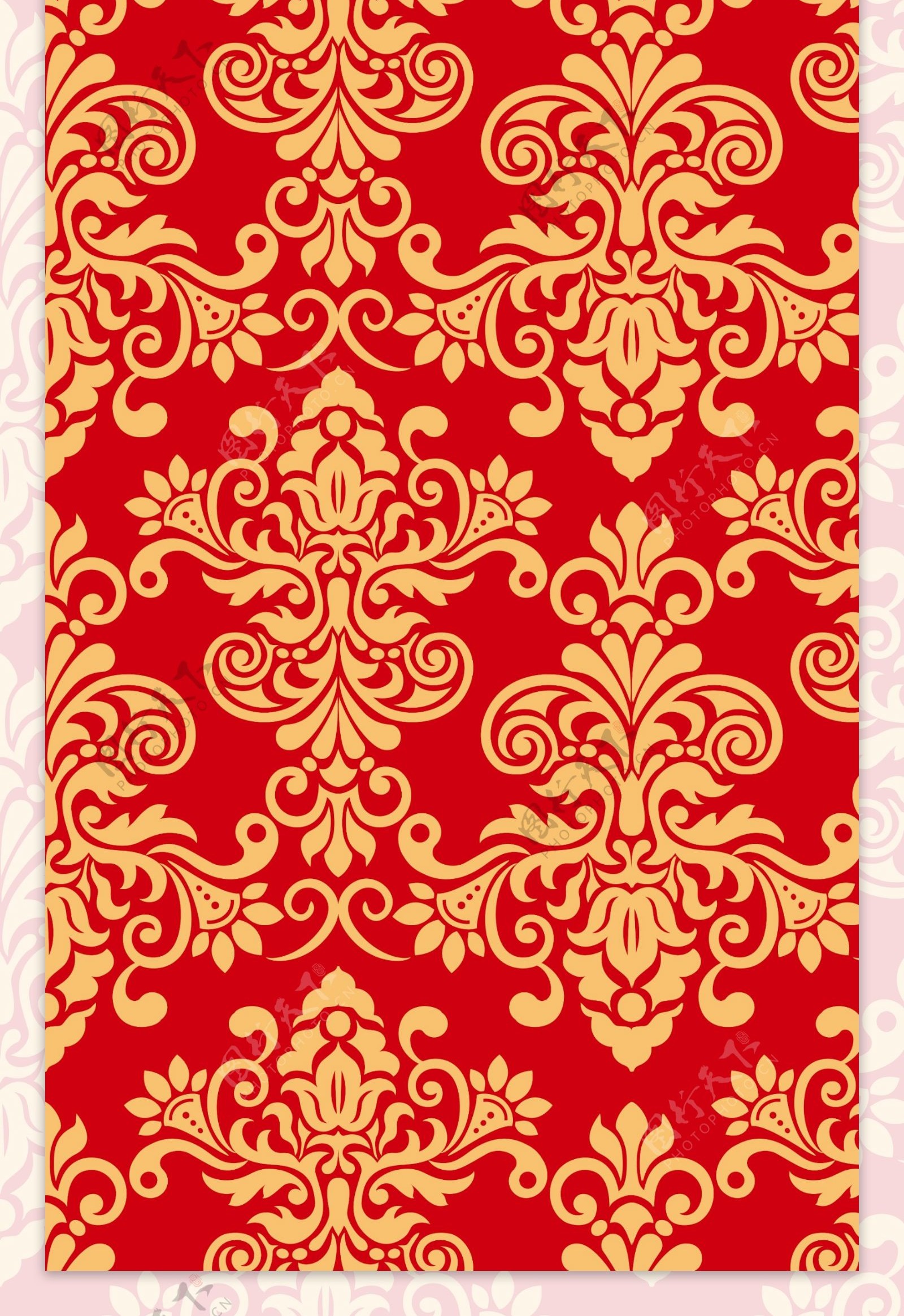 红金欧式婚礼地毯喷绘