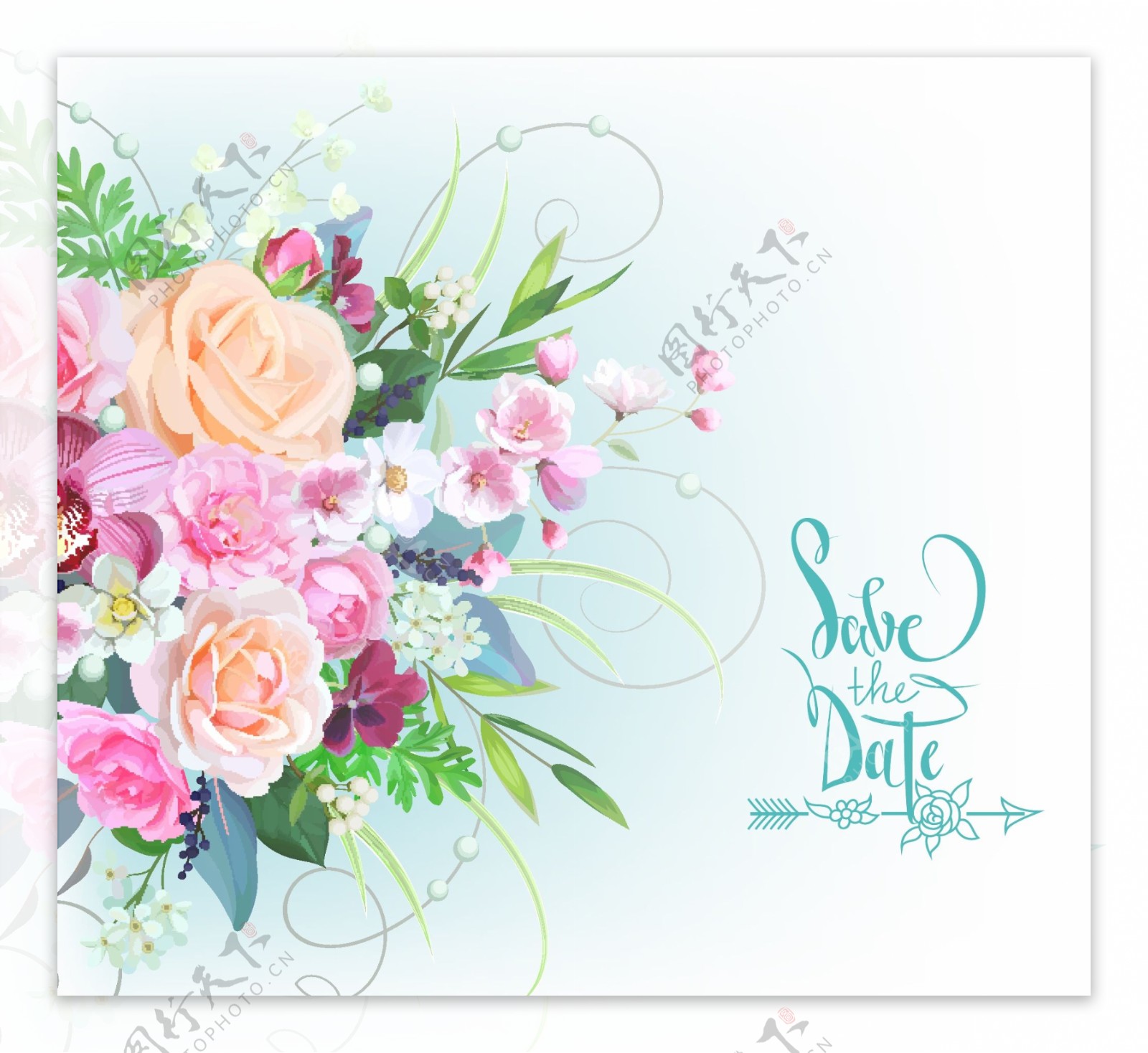 淡彩花卉卡片
