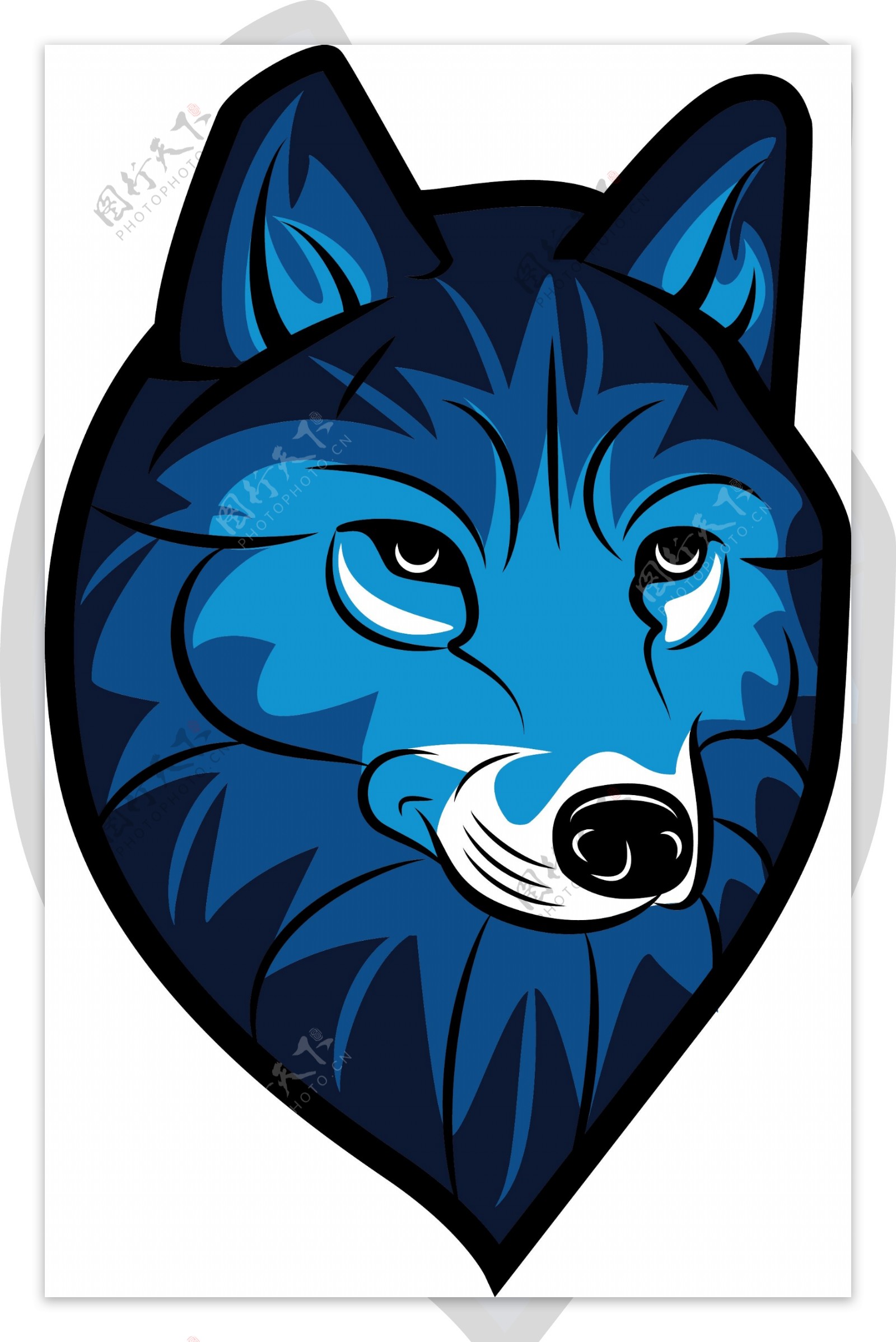 狼头徽标设计