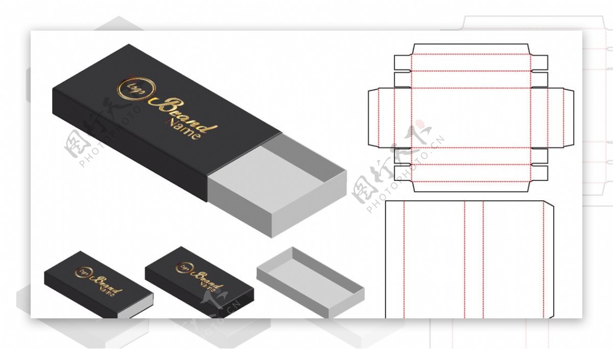 纸质包装盒刀模设计图