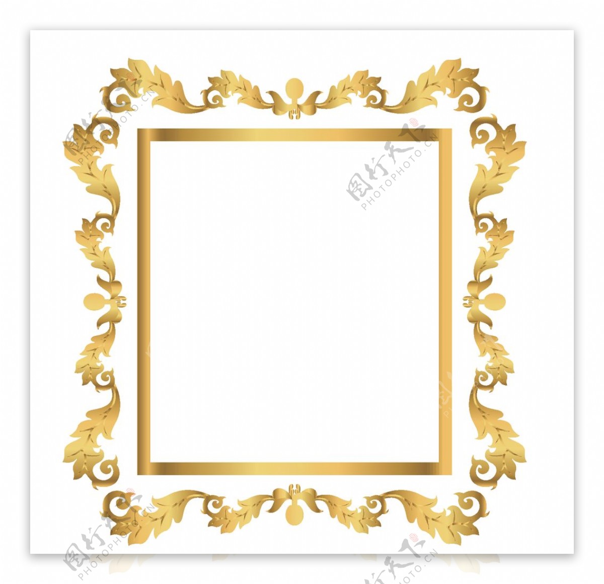 欧式金色花纹边框图案