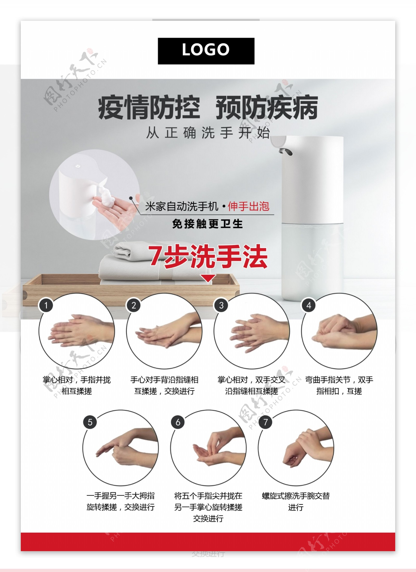 洗手七步法宣传海报