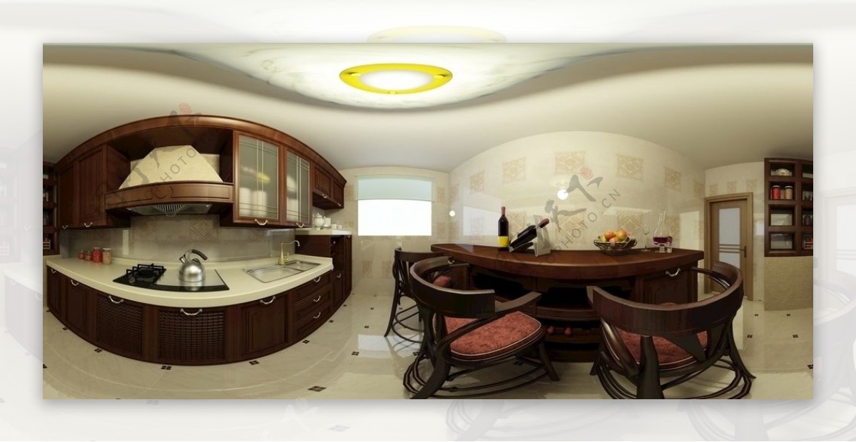 两室一厅厨房室内360全景图