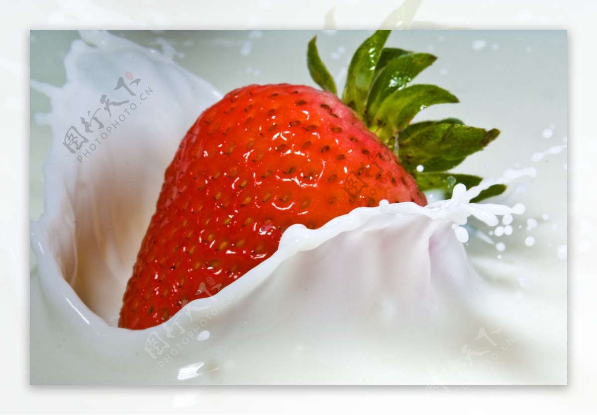 高清牛奶草莓瓜果蔬菜食物