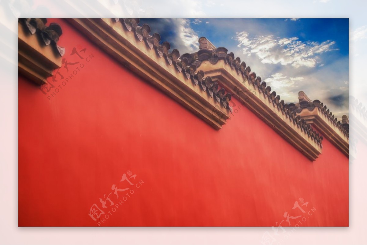 寺庙红色砖墙