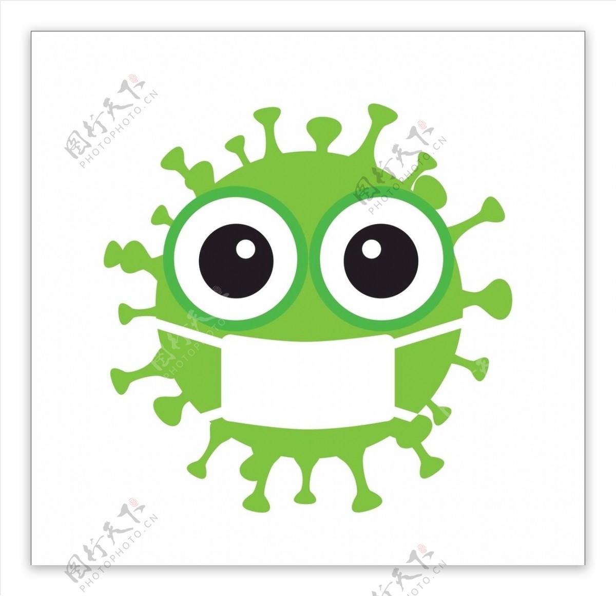 新型冠状病毒卡通形象表情