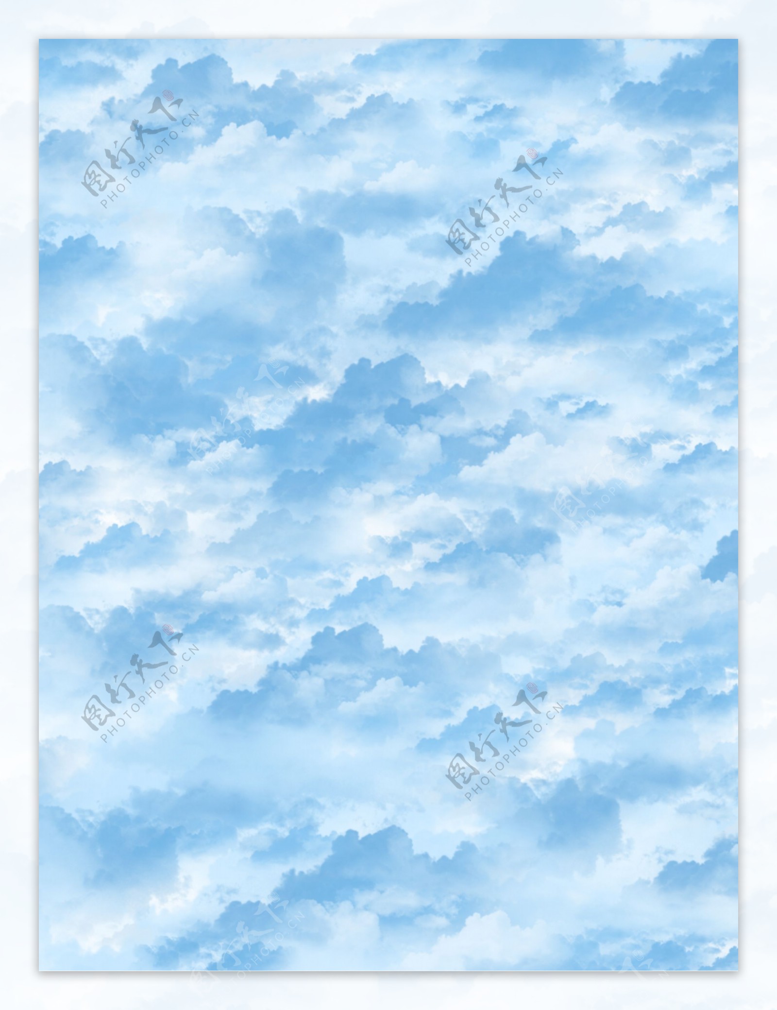 蓝色天空白云高空云层底纹底图