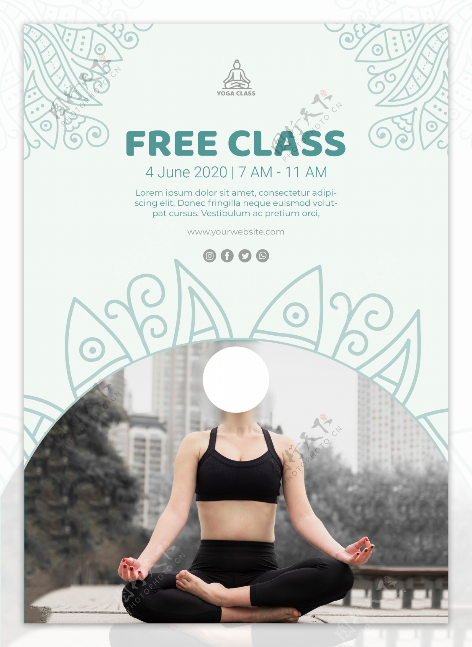 免费瑜伽课程海报