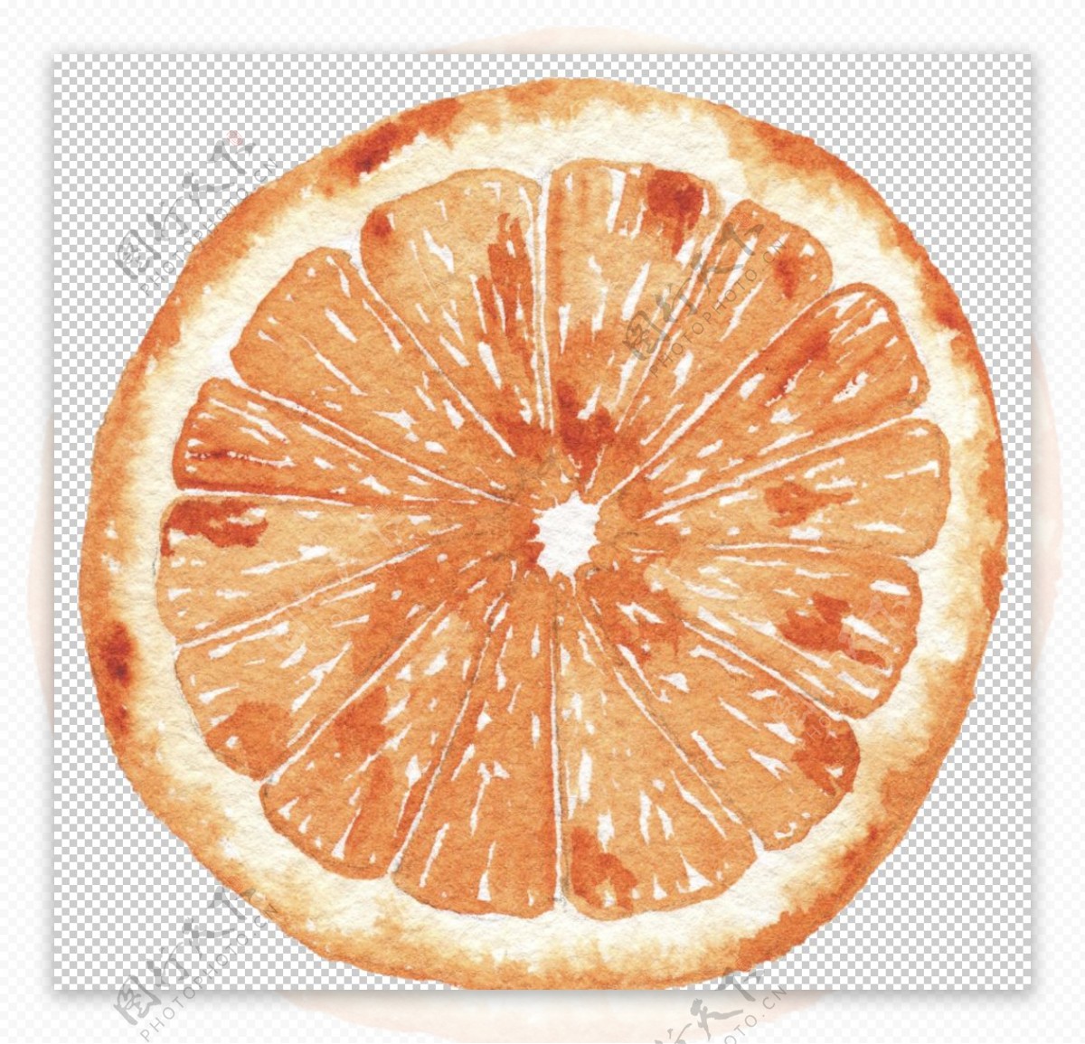 水果橘子插画图案