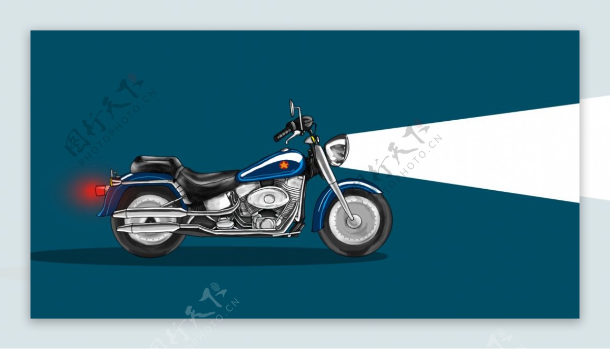 摩托车插画模板