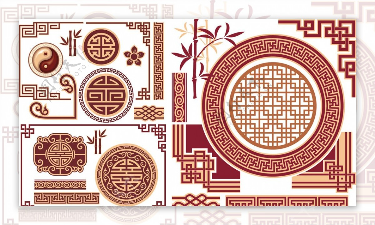中国传统文化花纹底纹