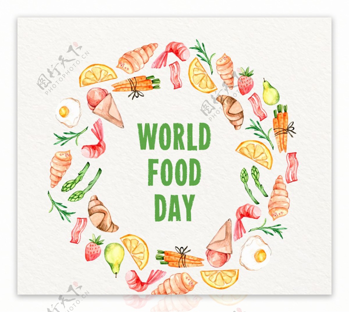彩绘世界粮食日食物圆环