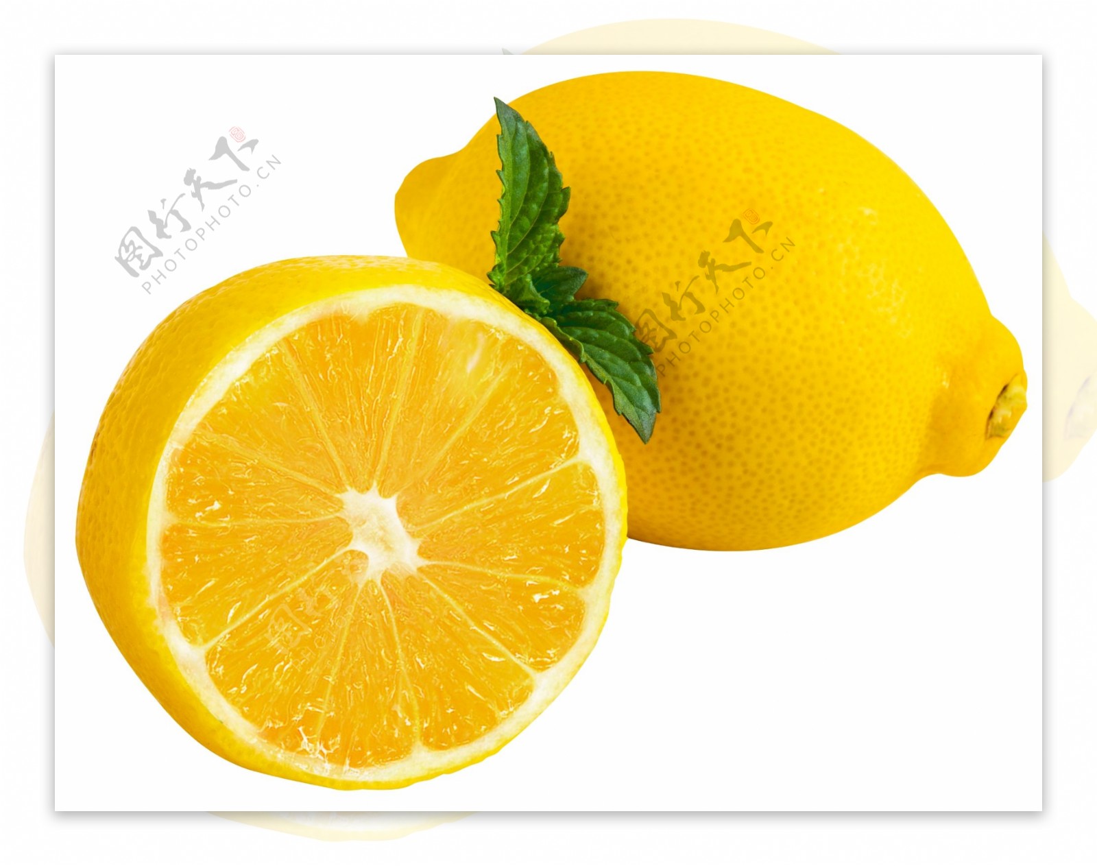 柠檬切开的水果果汁新鲜鲜榨素材