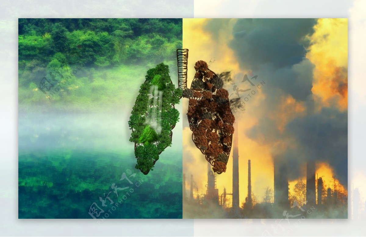 环境污染清肺空气公益换气机素材