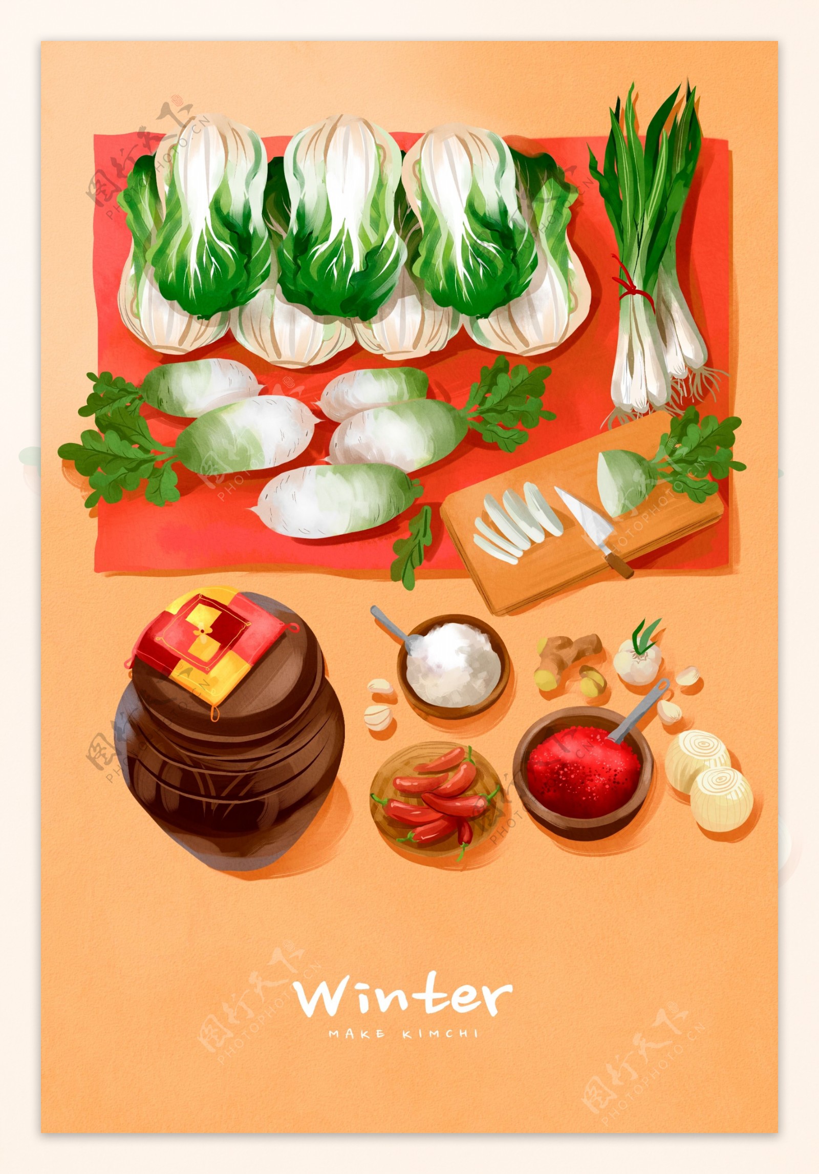 食物插画海报