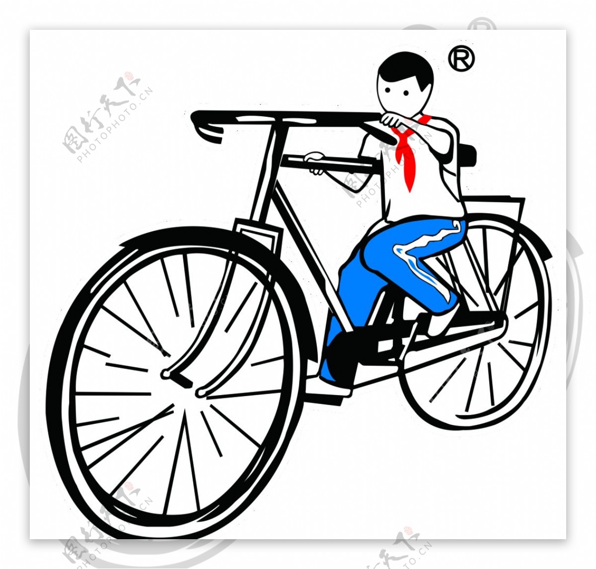 骑自行车的小孩