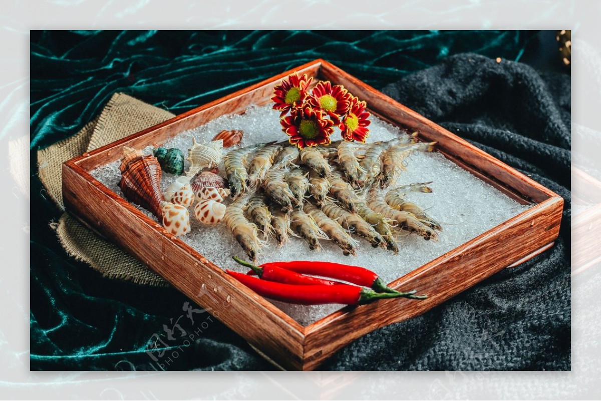 深海基尾虾海鲜美味摄影图
