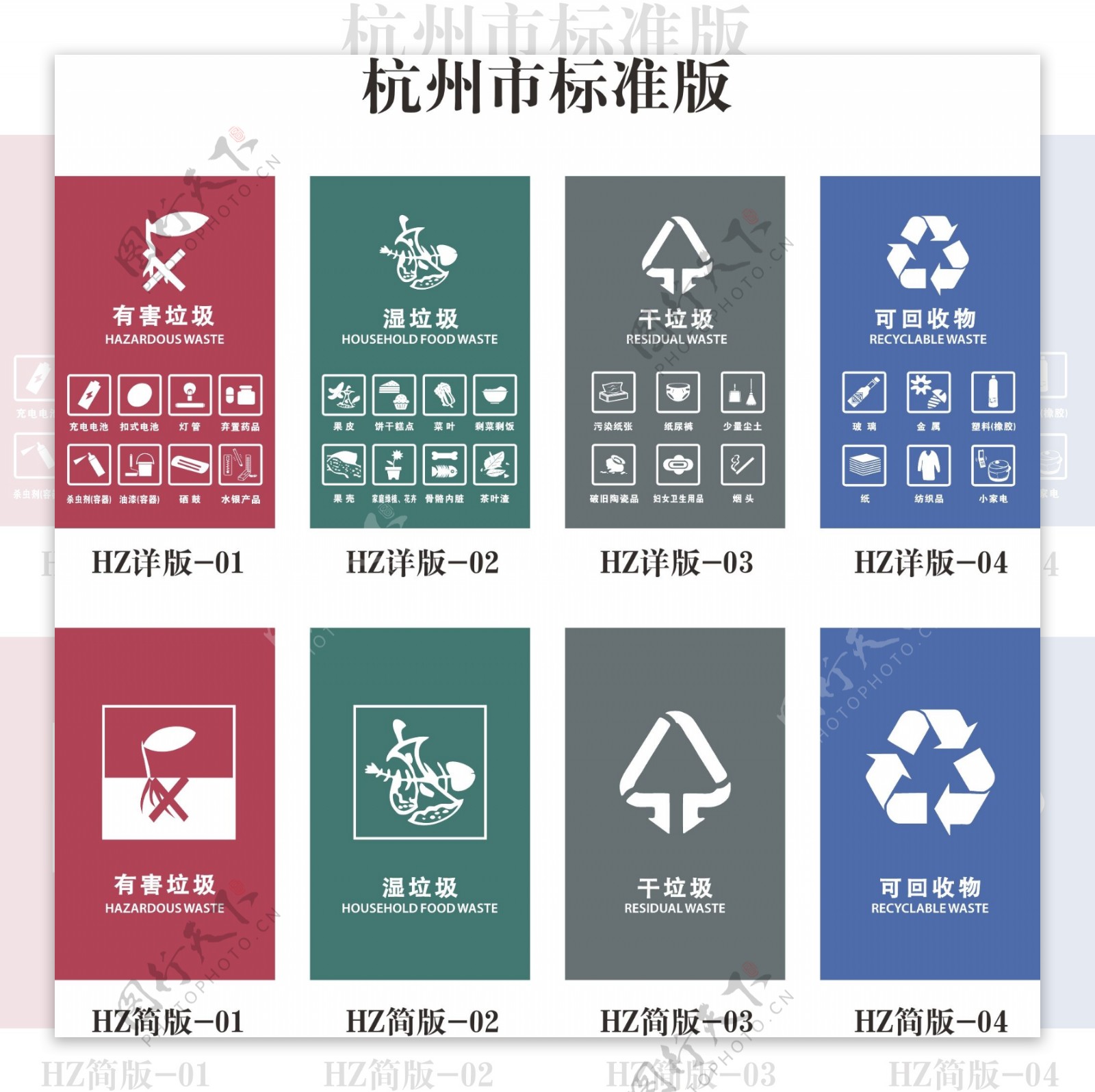 垃圾分类垃圾分类桶贴