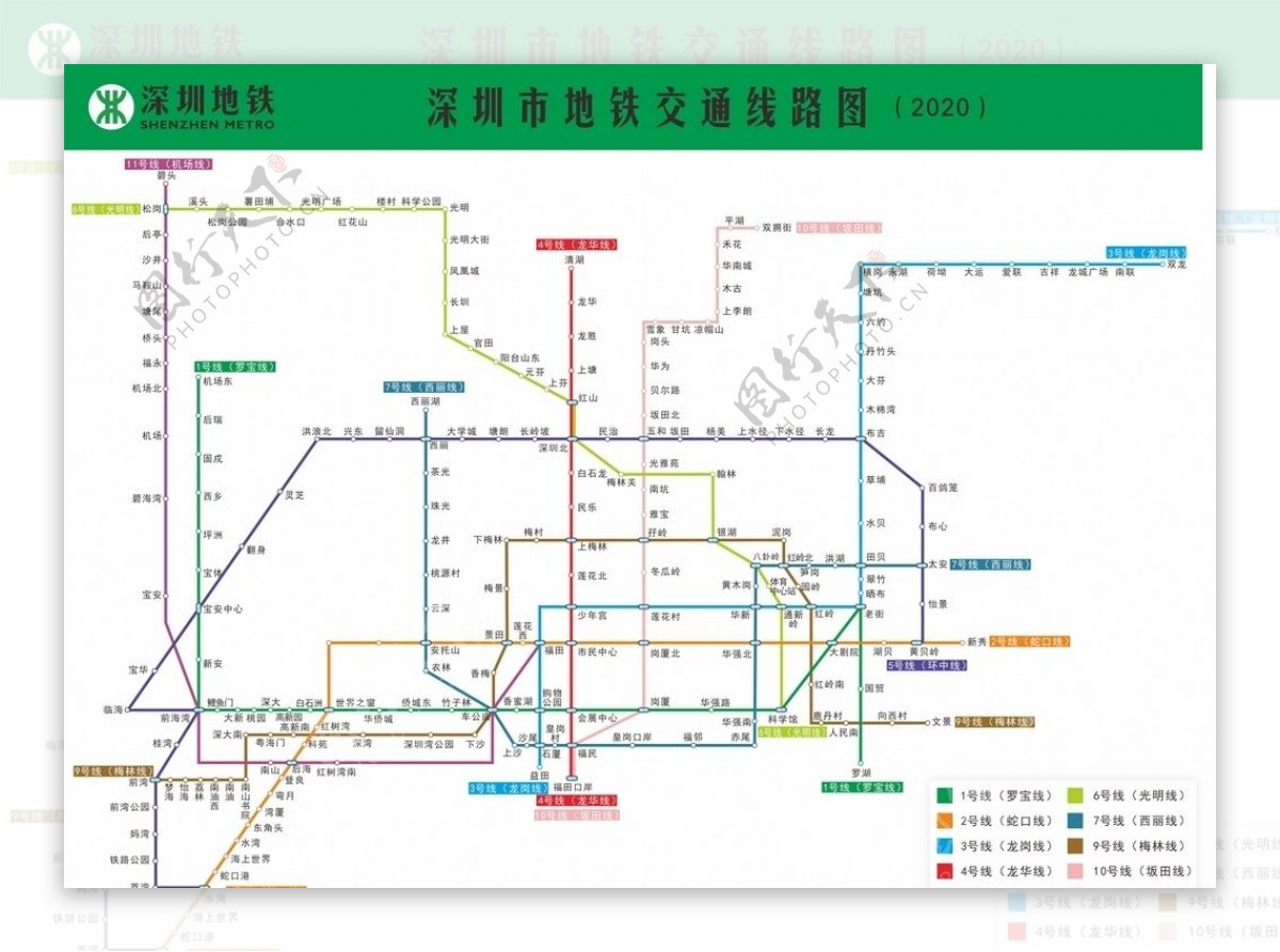 深圳市地铁交通线路图2020