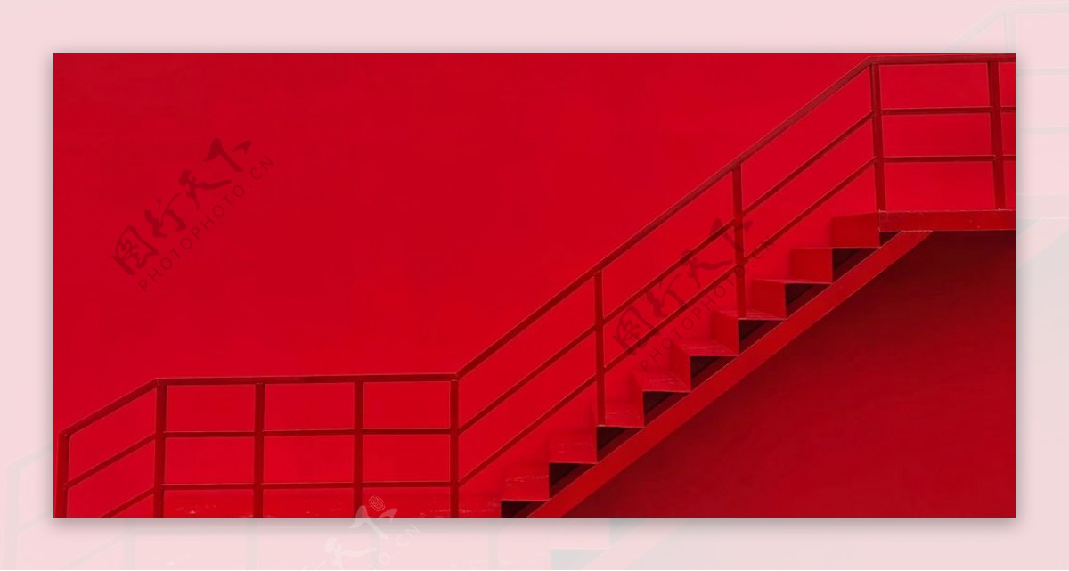 红色阶梯背景