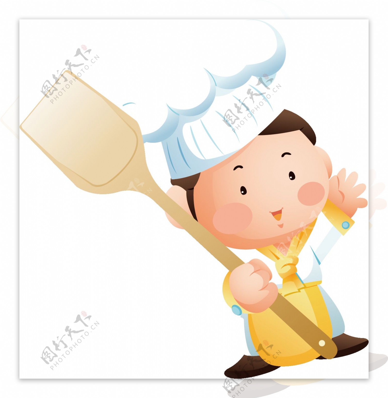 卡通小孩厨师美食logo