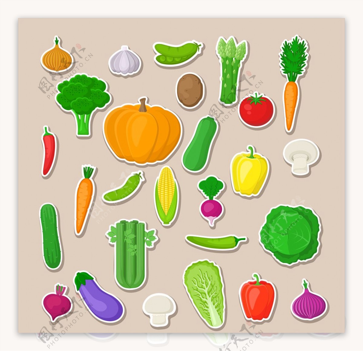 卡通蔬菜图片素材-编号37507214-图行天下