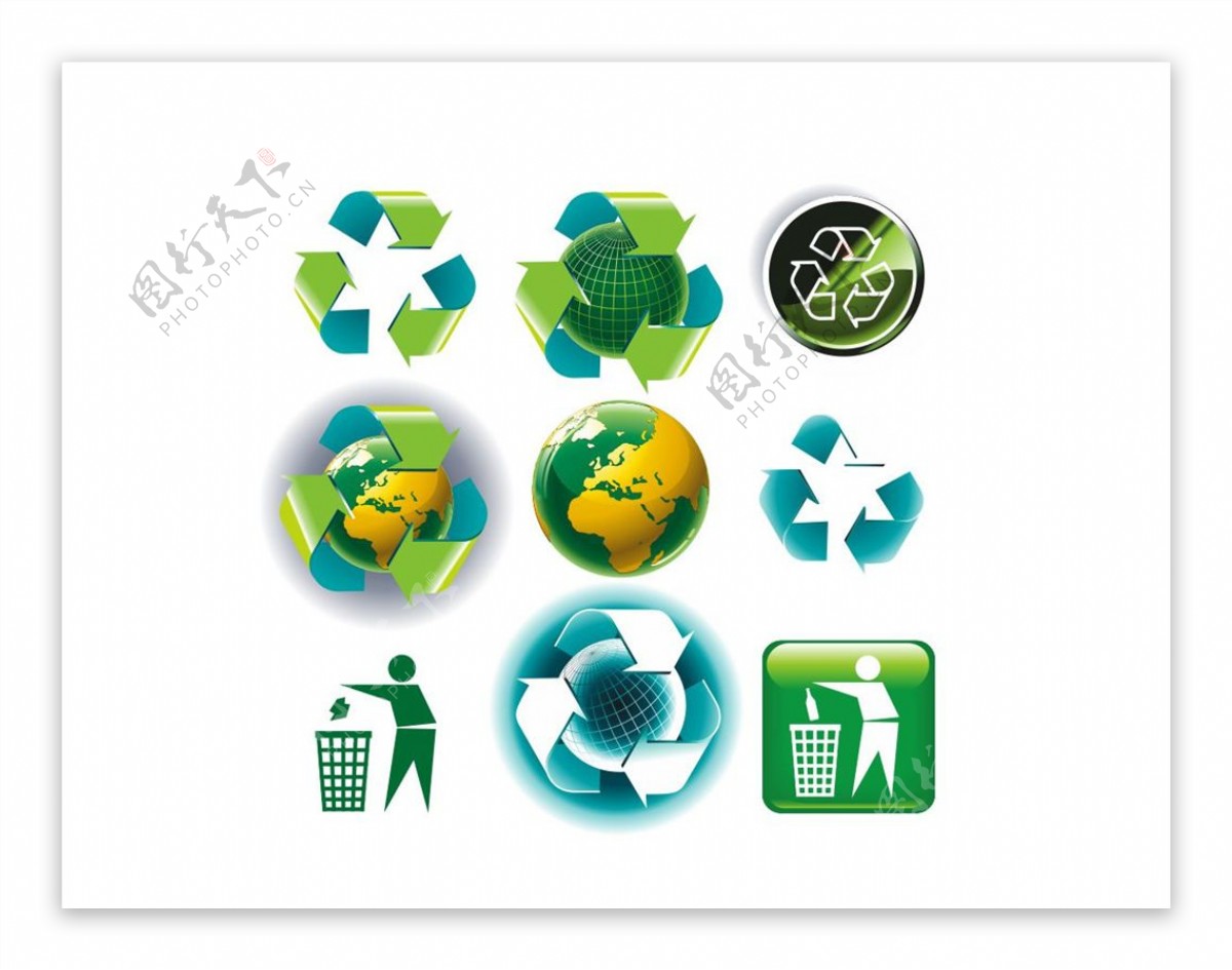 矢量回收环保素材