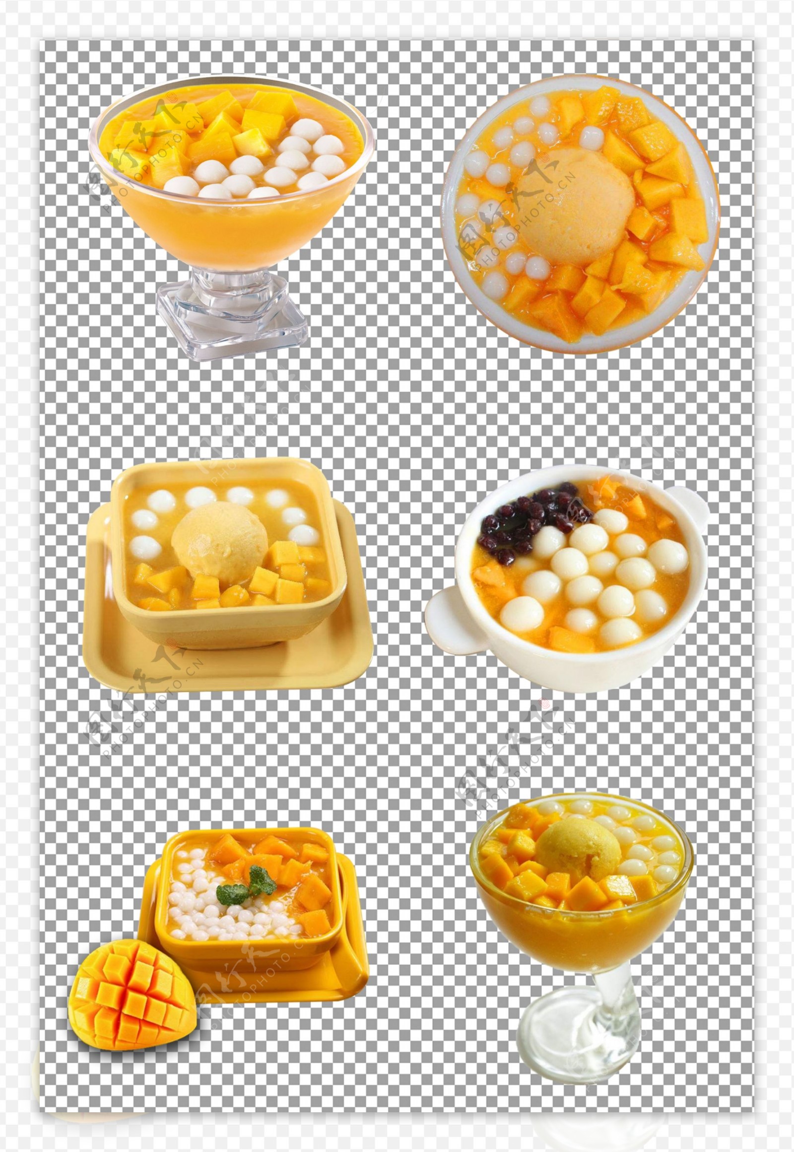 芒果小圆子甜品
